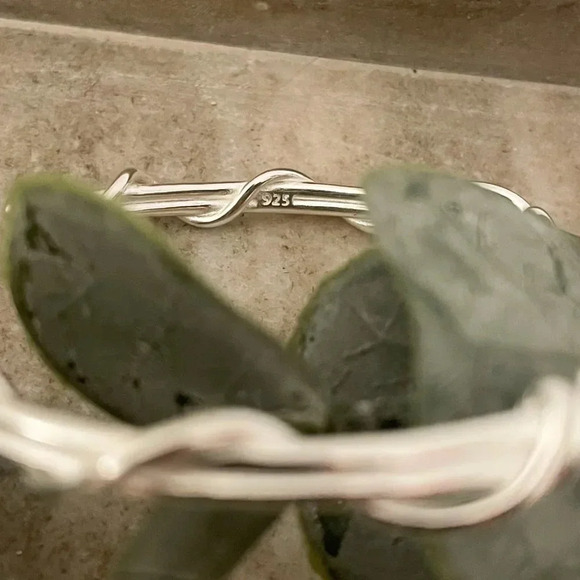 925 Sterling Silver Wavy Cuff Bracelet Dainty Bangle Bracelet Stacking Bracelet - Picture 6 of 6